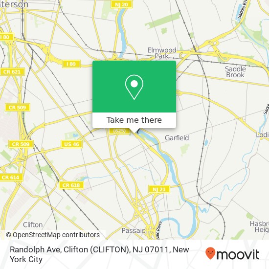 Mapa de Randolph Ave, Clifton (CLIFTON), NJ 07011