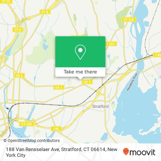 Mapa de 188 Van Rensselaer Ave, Stratford, CT 06614