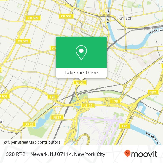 Mapa de 328 RT-21, Newark, NJ 07114