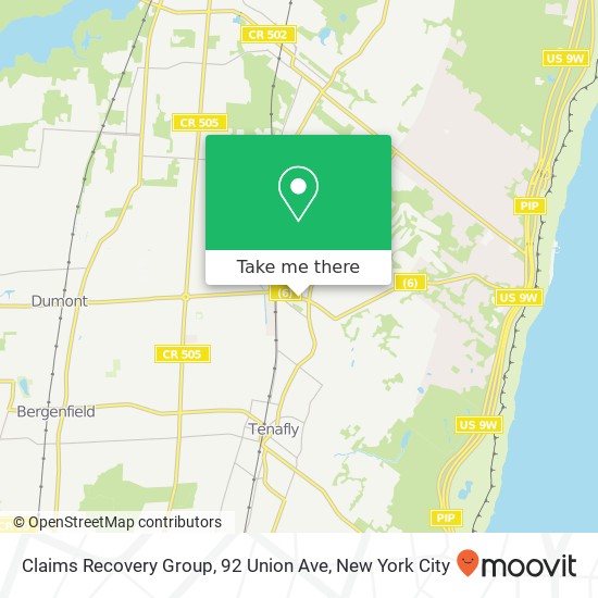 Claims Recovery Group, 92 Union Ave map