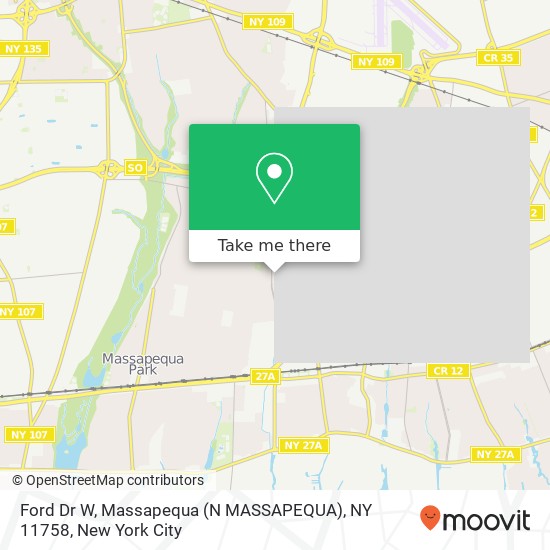 Ford Dr W, Massapequa (N MASSAPEQUA), NY 11758 map