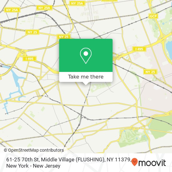 61-25 70th St, Middle Village (FLUSHING), NY 11379 map
