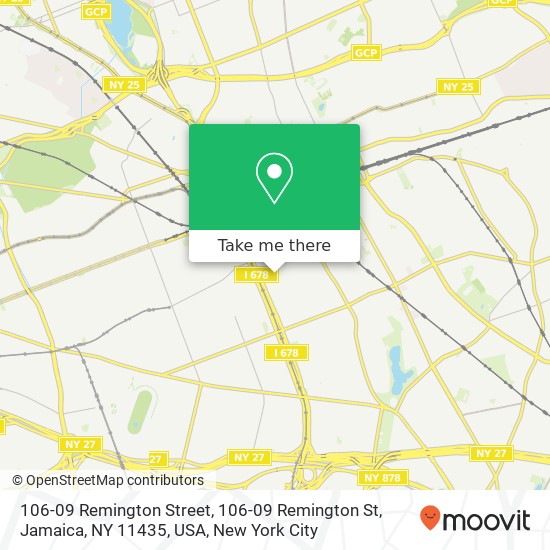 Mapa de 106-09 Remington Street, 106-09 Remington St, Jamaica, NY 11435, USA