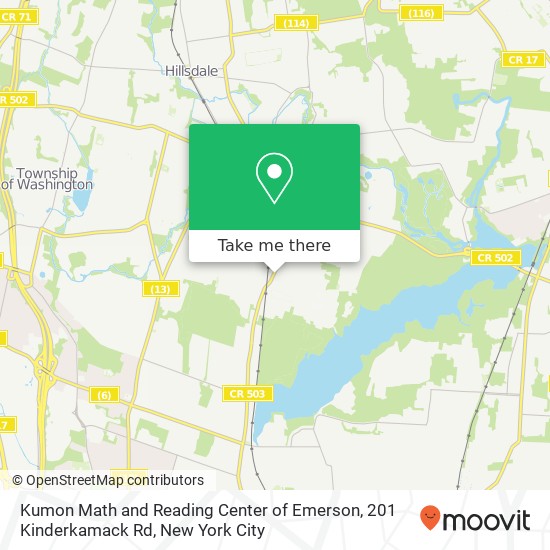 Kumon Math and Reading Center of Emerson, 201 Kinderkamack Rd map