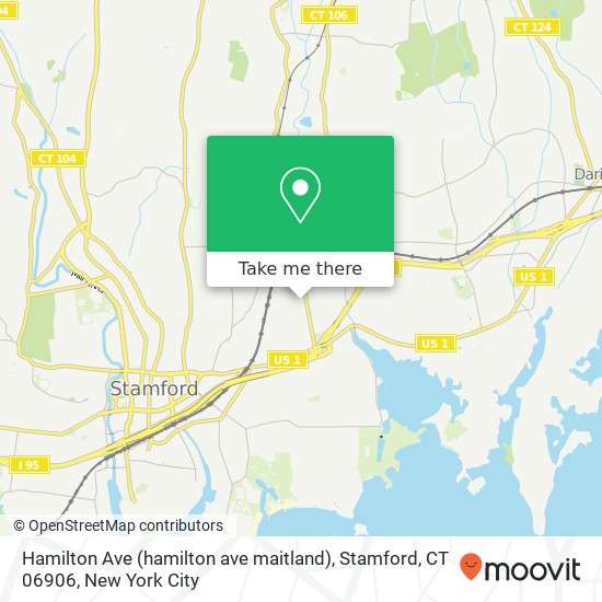Hamilton Ave (hamilton ave maitland), Stamford, CT 06906 map