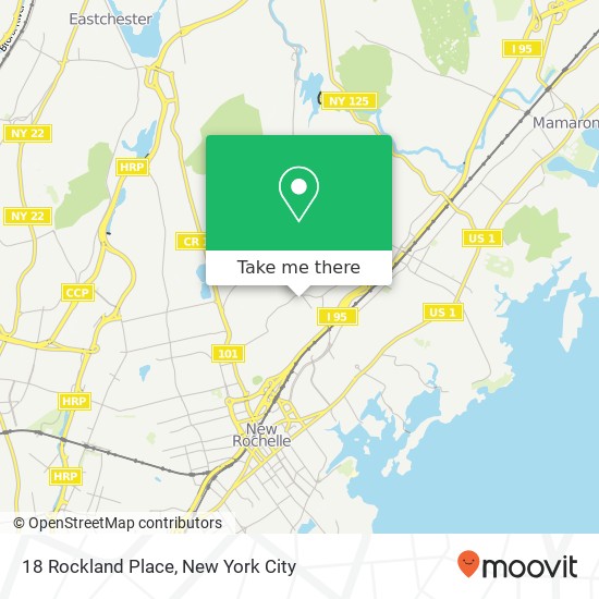 Mapa de 18 Rockland Place, 18 Rockland Pl, New Rochelle, NY 10801, USA
