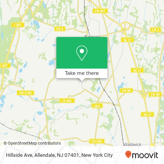 Mapa de Hillside Ave, Allendale, NJ 07401