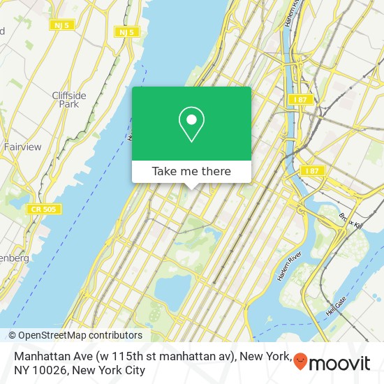 Manhattan Ave (w 115th st manhattan av), New York, NY 10026 map