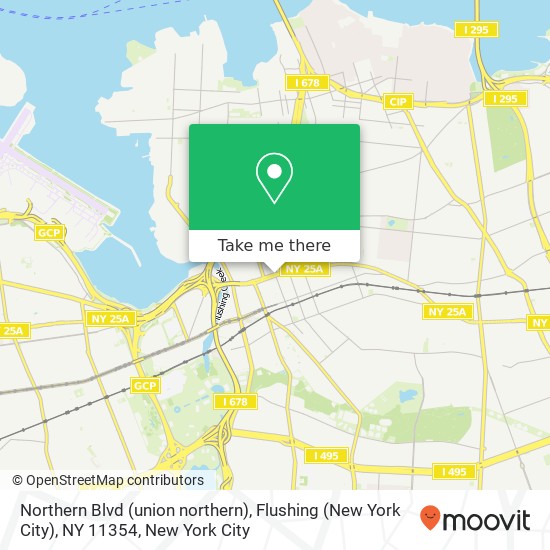 Mapa de Northern Blvd (union northern), Flushing (New York City), NY 11354