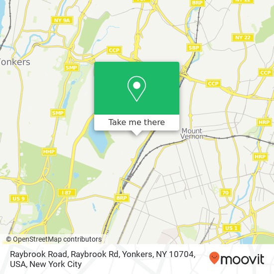 Raybrook Road, Raybrook Rd, Yonkers, NY 10704, USA map