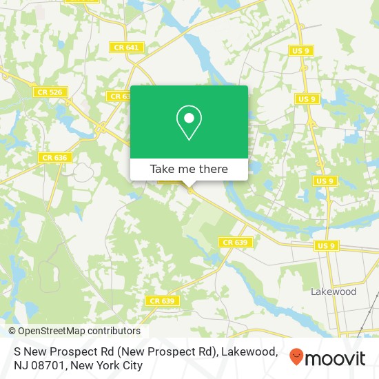 Mapa de S New Prospect Rd (New Prospect Rd), Lakewood, NJ 08701