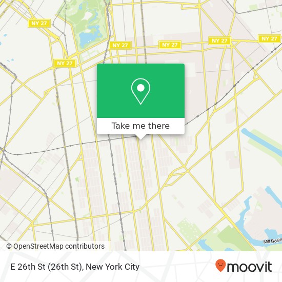 Mapa de E 26th St (26th St), Brooklyn, NY 11210