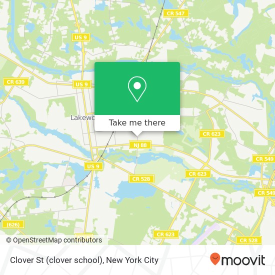 Clover St (clover school), Lakewood, NJ 08701 map