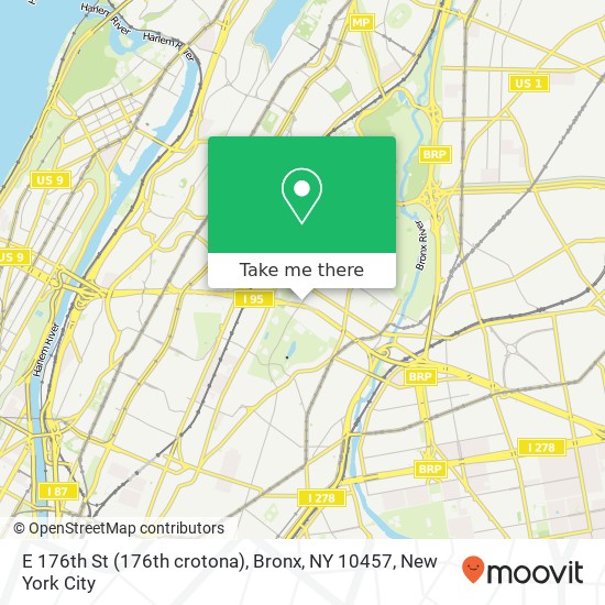 E 176th St (176th crotona), Bronx, NY 10457 map