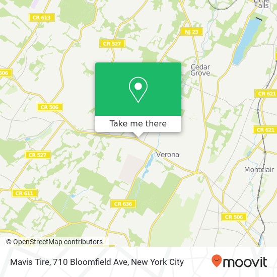 Mapa de Mavis Tire, 710 Bloomfield Ave