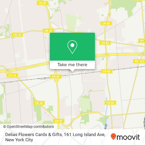 Mapa de Delias Flowers Cards & Gifts, 161 Long Island Ave