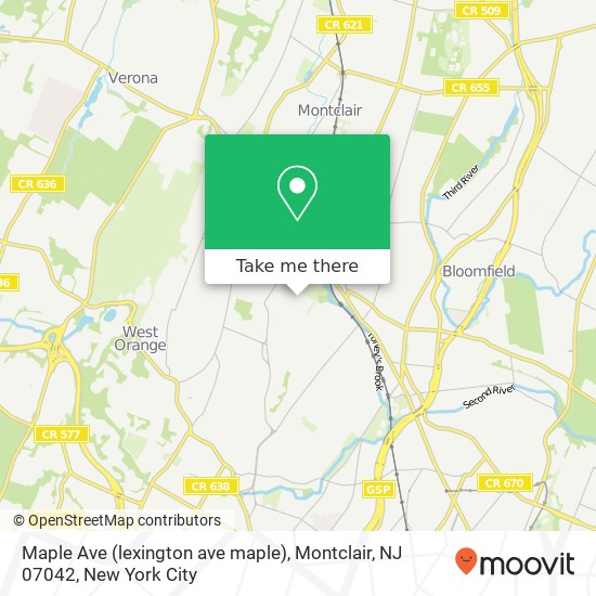 Maple Ave (lexington ave maple), Montclair, NJ 07042 map