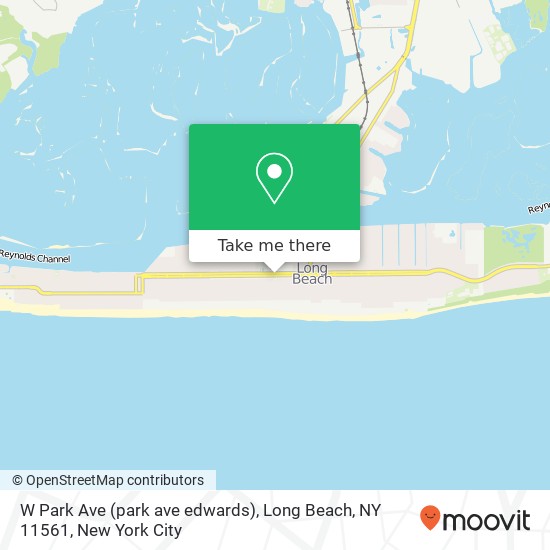Mapa de W Park Ave (park ave edwards), Long Beach, NY 11561