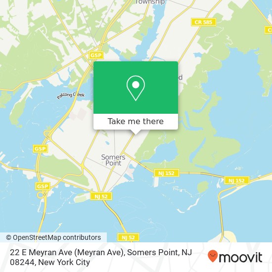 Mapa de 22 E Meyran Ave (Meyran Ave), Somers Point, NJ 08244