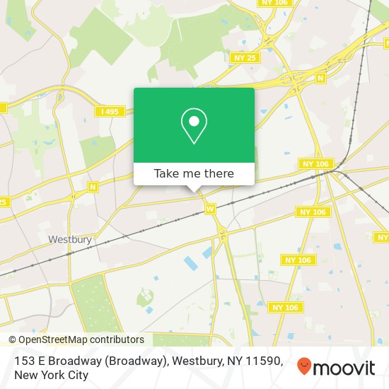 153 E Broadway (Broadway), Westbury, NY 11590 map