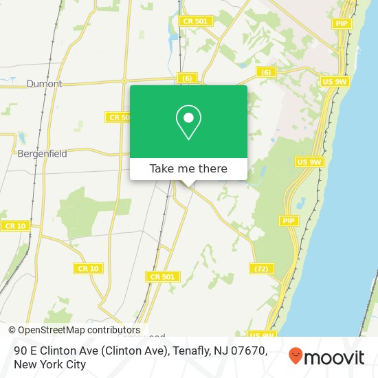 90 E Clinton Ave (Clinton Ave), Tenafly, NJ 07670 map