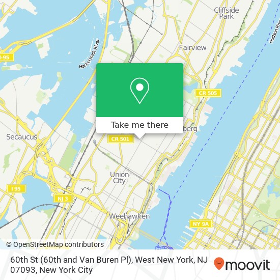 60th St (60th and Van Buren Pl), West New York, NJ 07093 map