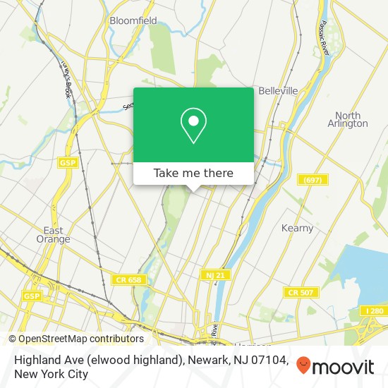 Highland Ave (elwood highland), Newark, NJ 07104 map