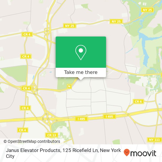 Mapa de Janus Elevator Products, 125 Ricefield Ln