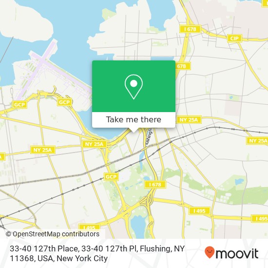 Mapa de 33-40 127th Place, 33-40 127th Pl, Flushing, NY 11368, USA