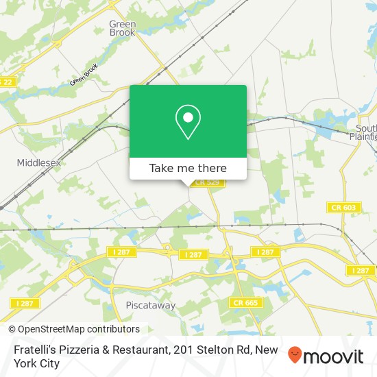 Fratelli's Pizzeria & Restaurant, 201 Stelton Rd map