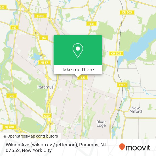 Mapa de Wilson Ave (wilson av / jefferson), Paramus, NJ 07652