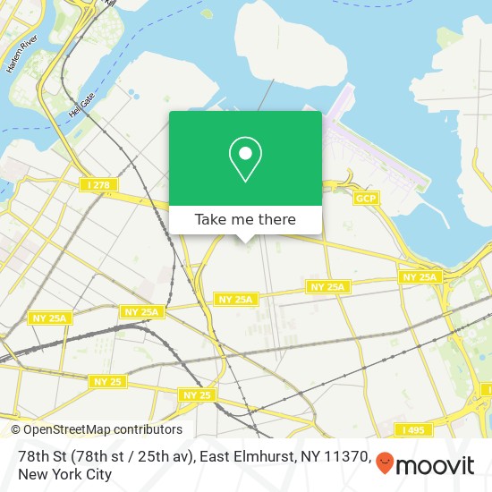 Mapa de 78th St (78th st / 25th av), East Elmhurst, NY 11370