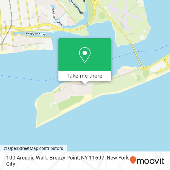 Mapa de 100 Arcadia Walk, Breezy Point, NY 11697