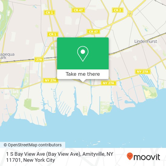 1 S Bay View Ave (Bay View Ave), Amityville, NY 11701 map