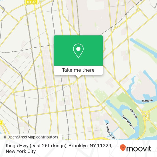 Mapa de Kings Hwy (east 26th kings), Brooklyn, NY 11229