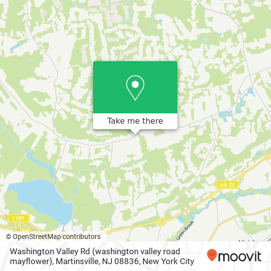 Mapa de Washington Valley Rd (washington valley road mayflower), Martinsville, NJ 08836