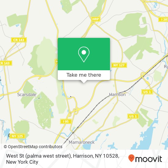 Mapa de West St (palma west street), Harrison, NY 10528
