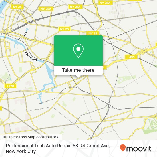 Professional Tech Auto Repair, 58-94 Grand Ave map