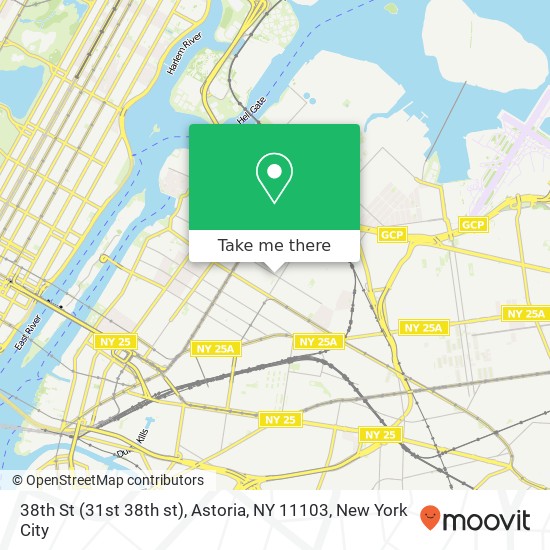 Mapa de 38th St (31st 38th st), Astoria, NY 11103