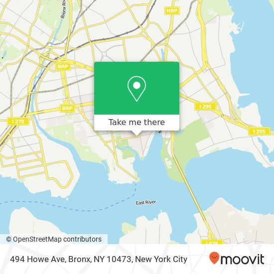 Mapa de 494 Howe Ave, Bronx, NY 10473