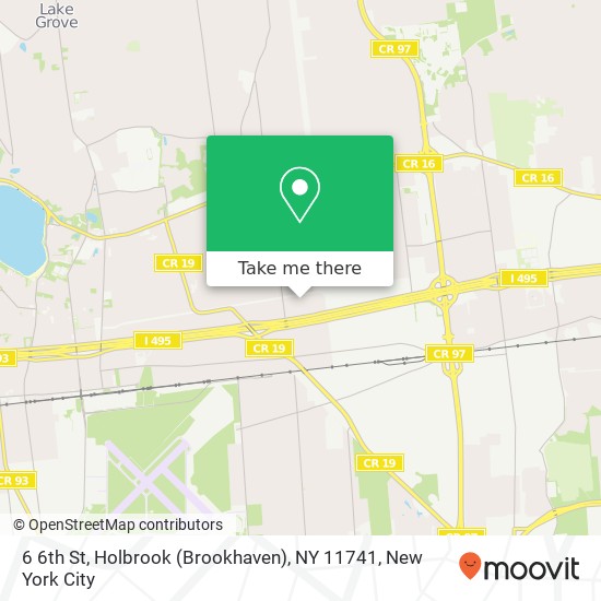 Mapa de 6 6th St, Holbrook (Brookhaven), NY 11741
