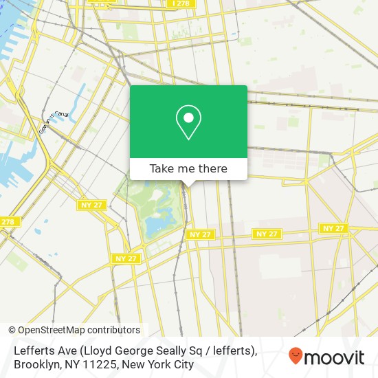 Mapa de Lefferts Ave (Lloyd George Seally Sq / lefferts), Brooklyn, NY 11225
