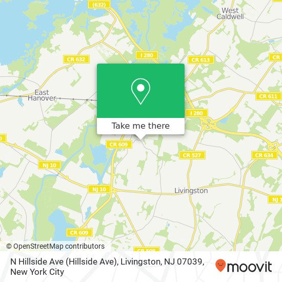 N Hillside Ave (Hillside Ave), Livingston, NJ 07039 map