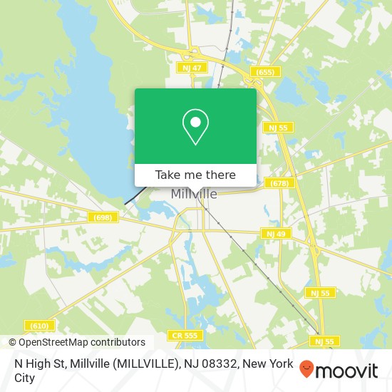 Mapa de N High St, Millville (MILLVILLE), NJ 08332