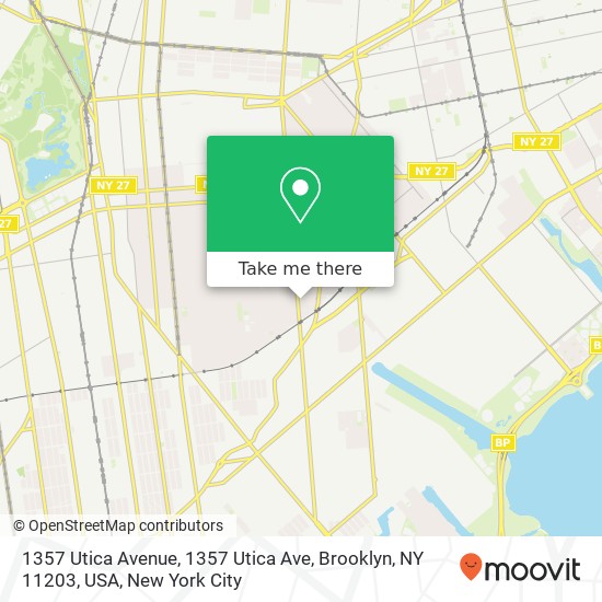 Mapa de 1357 Utica Avenue, 1357 Utica Ave, Brooklyn, NY 11203, USA