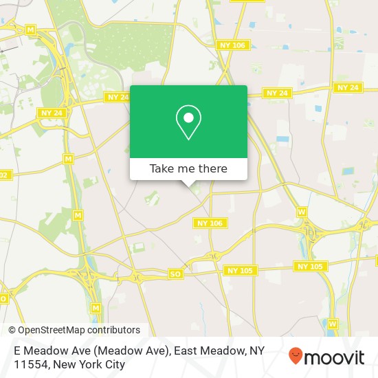 Mapa de E Meadow Ave (Meadow Ave), East Meadow, NY 11554