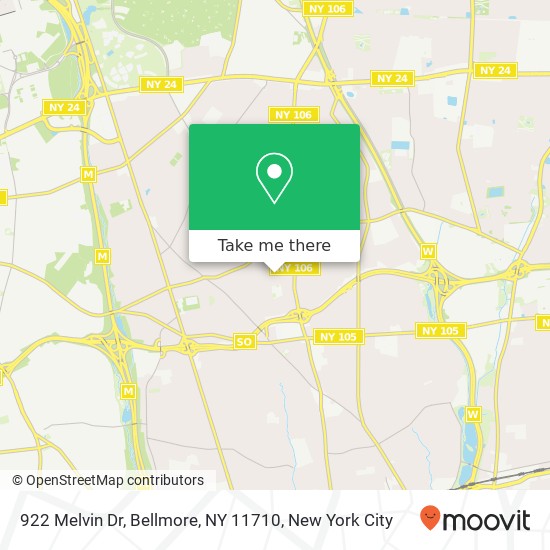 922 Melvin Dr, Bellmore, NY 11710 map