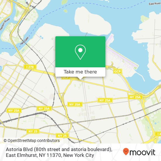 Mapa de Astoria Blvd (80th street and astoria boulevard), East Elmhurst, NY 11370