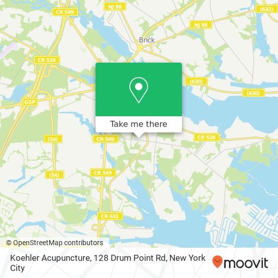 Mapa de Koehler Acupuncture, 128 Drum Point Rd