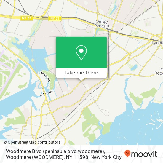 Mapa de Woodmere Blvd (peninsula blvd woodmere), Woodmere (WOODMERE), NY 11598